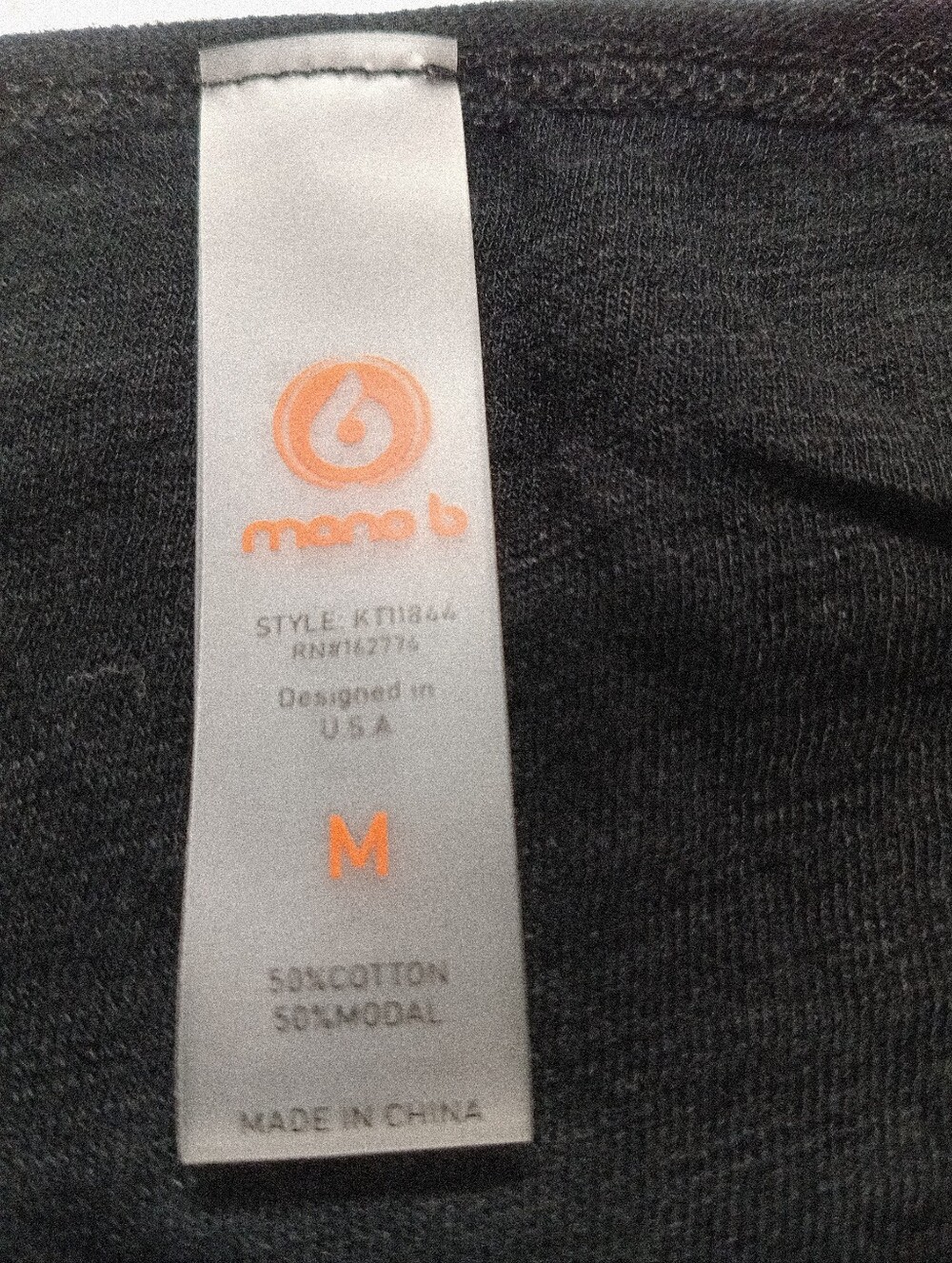 Mono B T-shirt NWT V Neck Raw Hem Black Size Medium - Picture 2 of 5